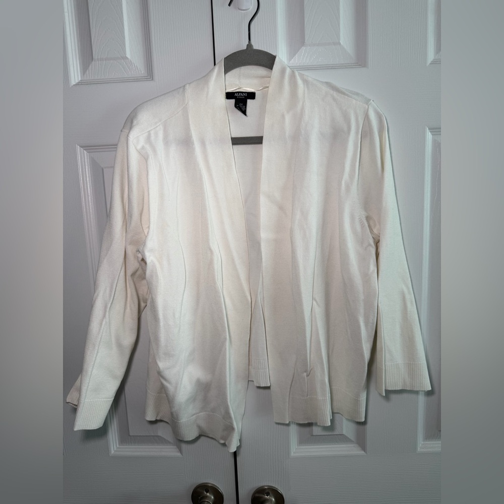 Alfani Cream Open-Front Lightweight Cardigan